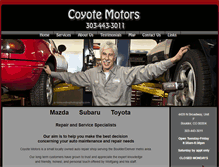 Tablet Screenshot of coyotemotors.com